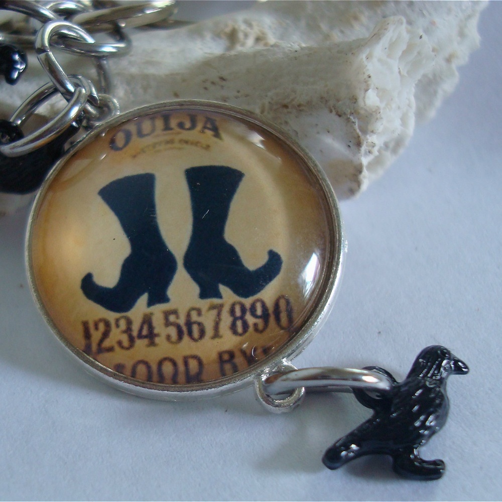 Witch Black  Birds Key Ring, Halloween Key Ring